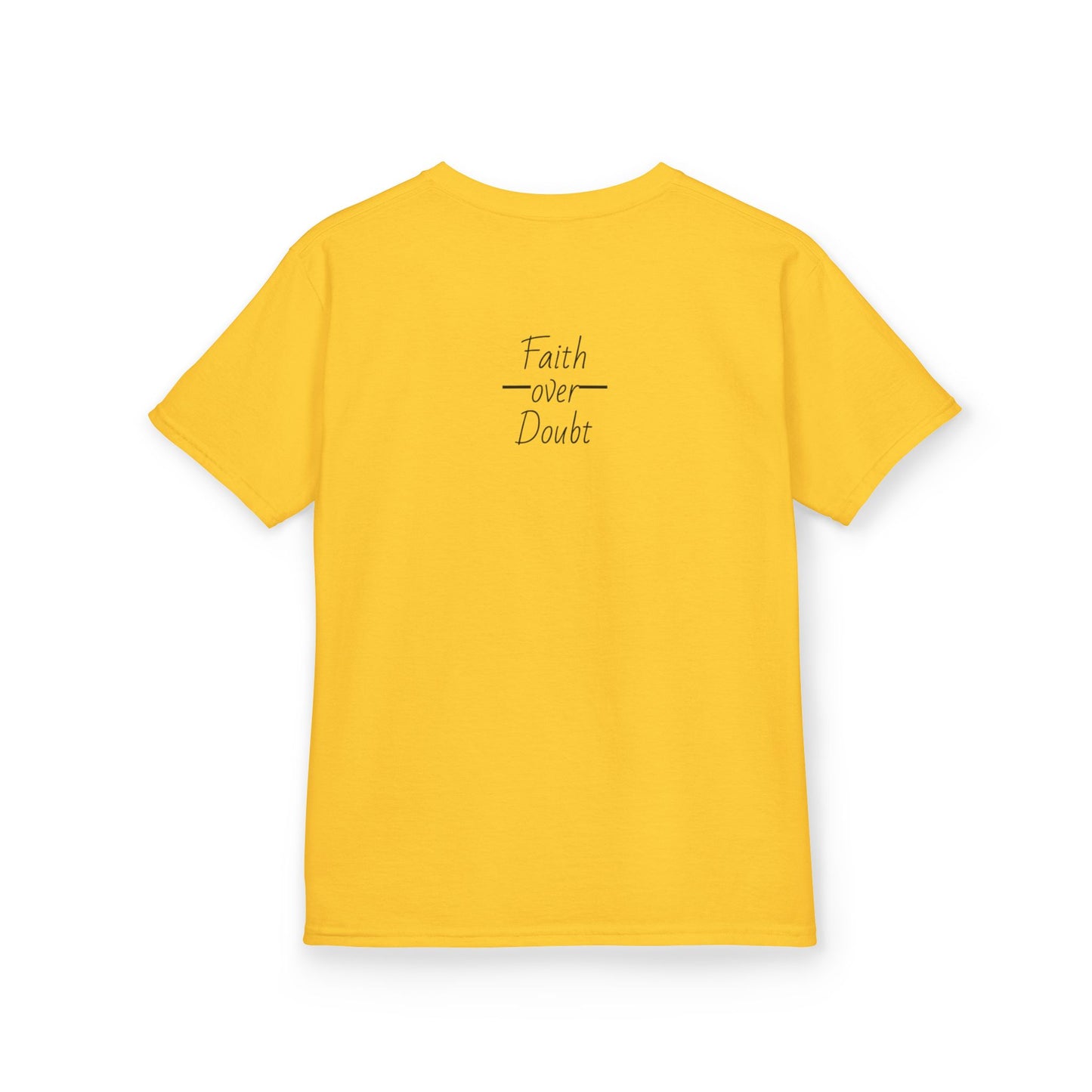 Kids Inspirational Tee - Faith Over Doubt, Motivational T-Shirt for Boys & Girls