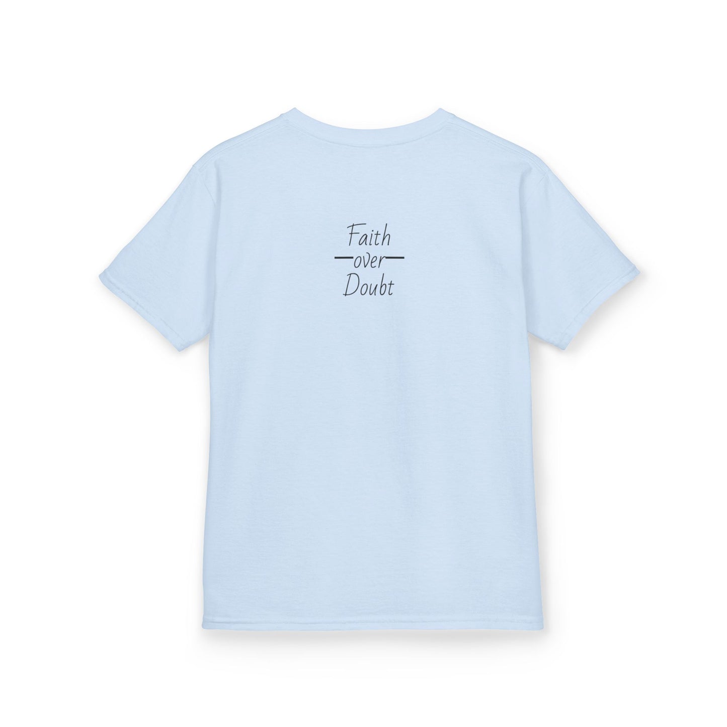 Kids Inspirational Tee - Faith Over Doubt, Motivational T-Shirt for Boys & Girls