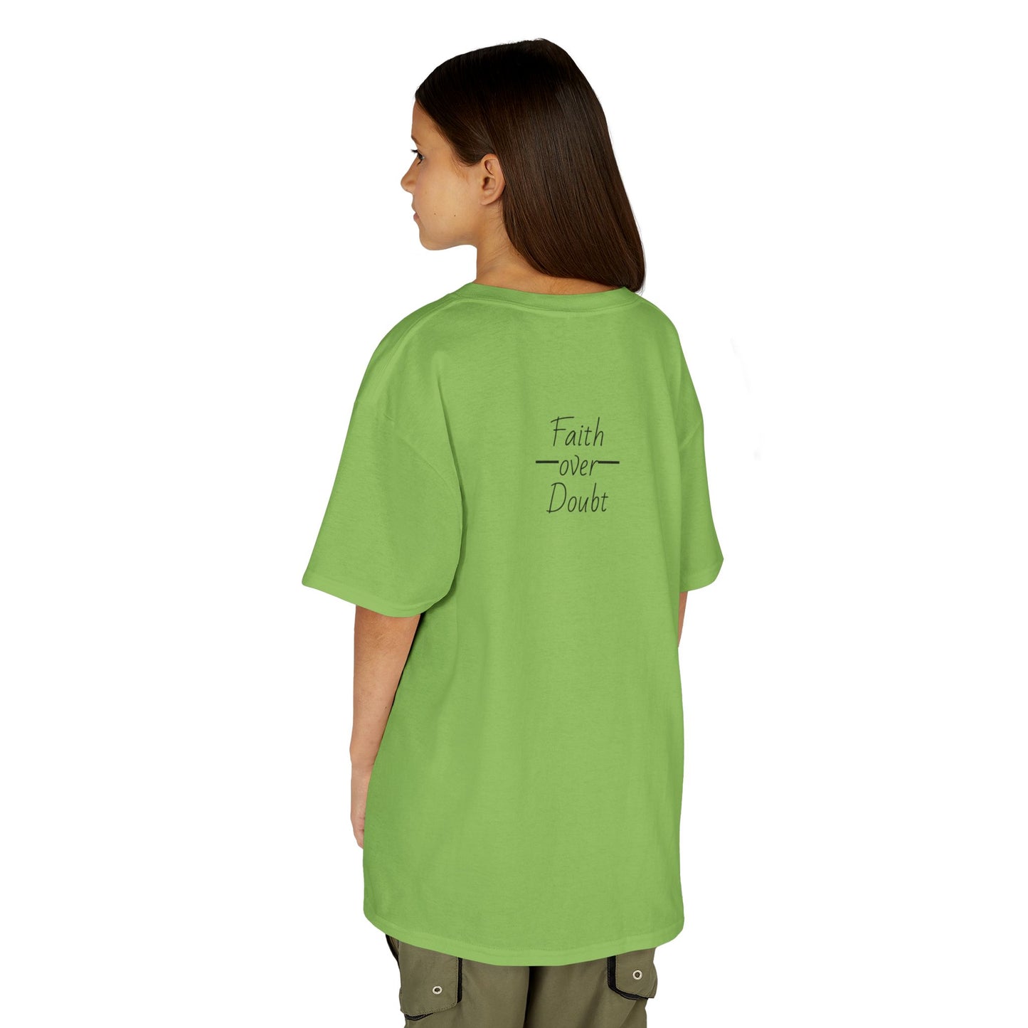 Kids Inspirational Tee - Faith Over Doubt, Motivational T-Shirt for Boys & Girls