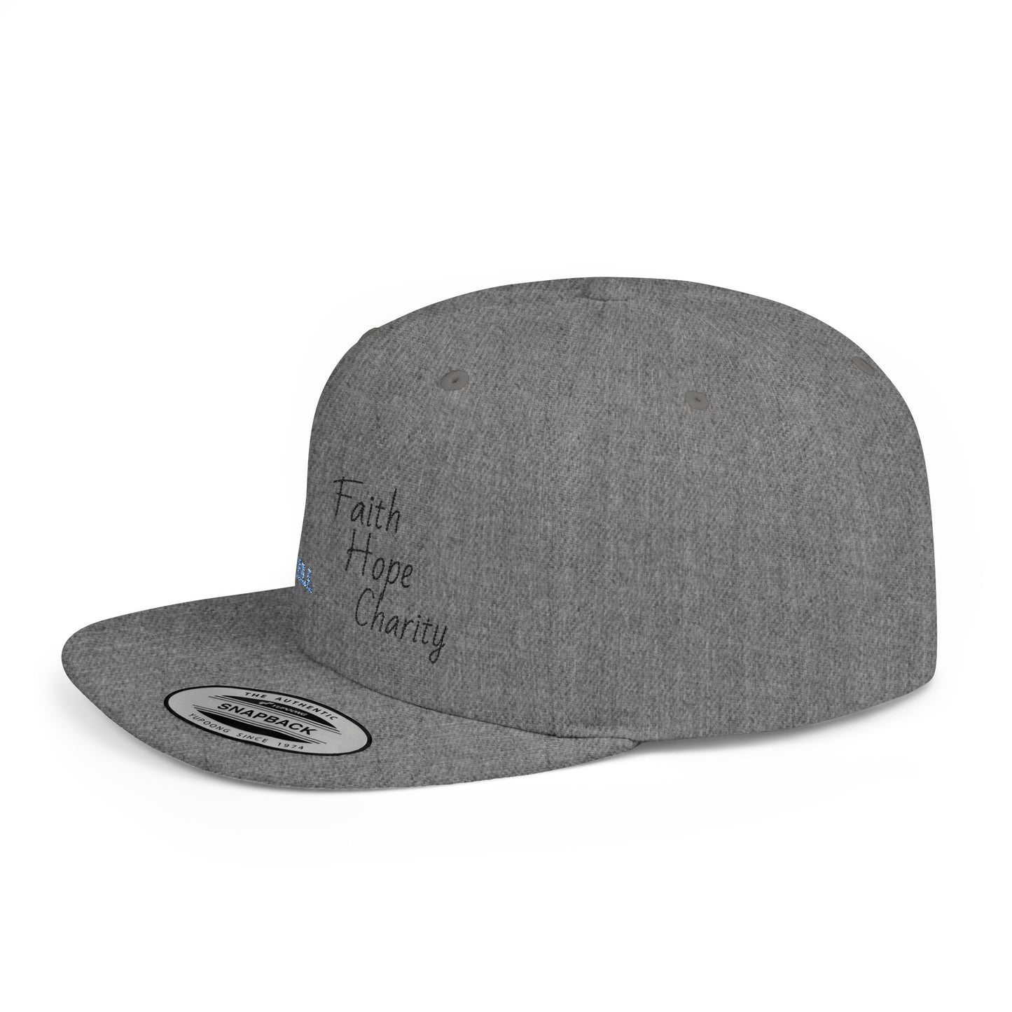 Faith, Hope, Charity Snapback Hat | Casual Streetwear, Summer Accessory, Gift for Him/Her, Christian Apparel, Holiday Gift