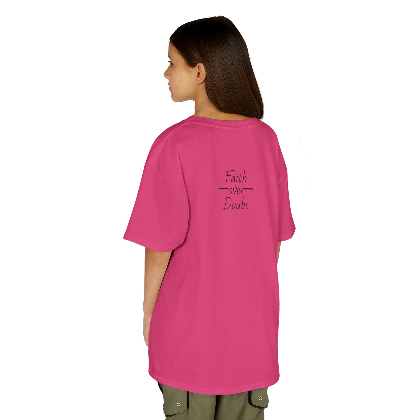 Kids Inspirational Tee - Faith Over Doubt, Motivational T-Shirt for Boys & Girls
