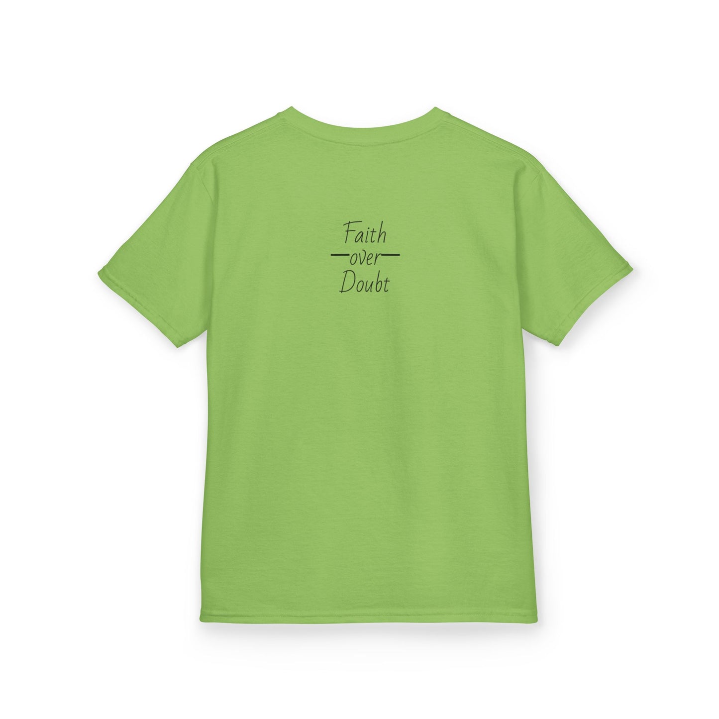 Kids Inspirational Tee - Faith Over Doubt, Motivational T-Shirt for Boys & Girls