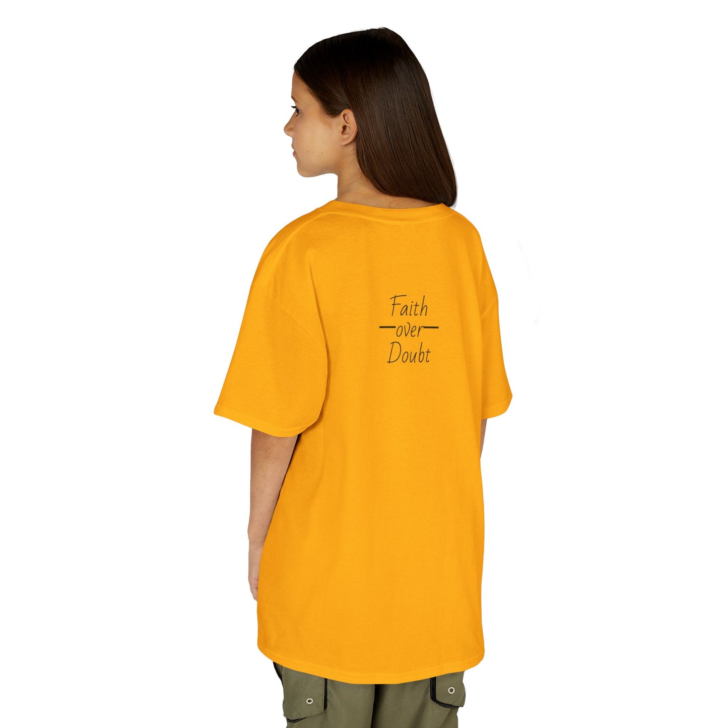 Kids Inspirational Tee - Faith Over Doubt, Motivational T-Shirt for Boys & Girls