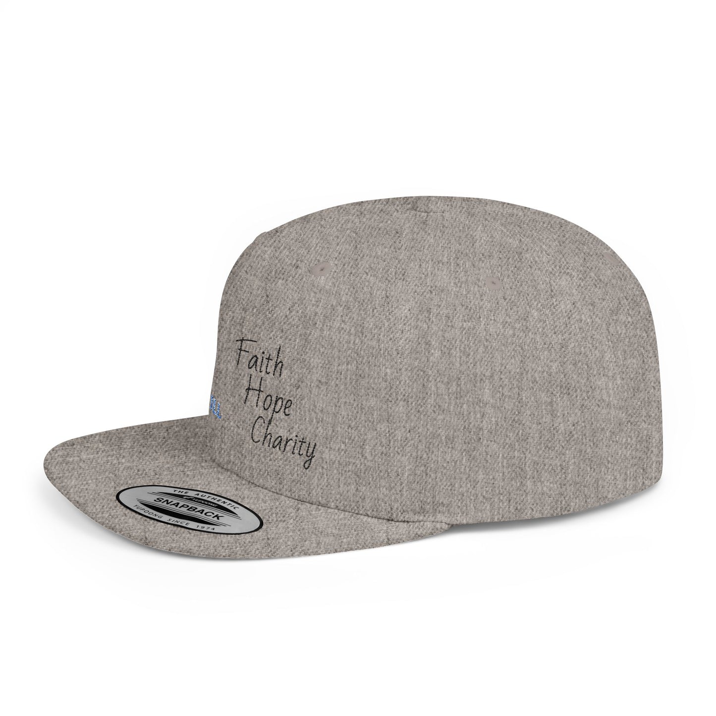 Faith, Hope, Charity Snapback Hat | Casual Streetwear, Summer Accessory, Gift for Him/Her, Christian Apparel, Holiday Gift