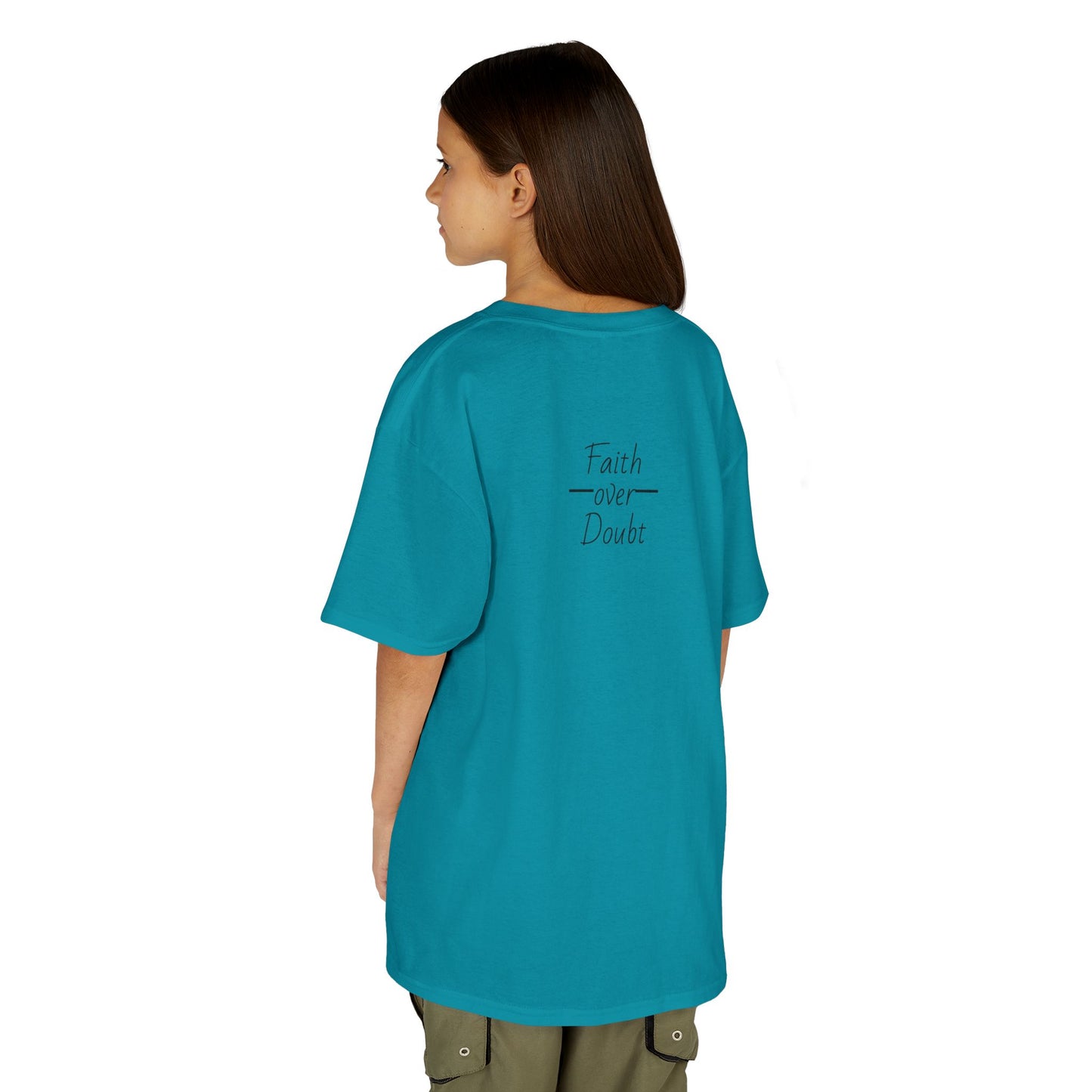 Kids Inspirational Tee - Faith Over Doubt, Motivational T-Shirt for Boys & Girls