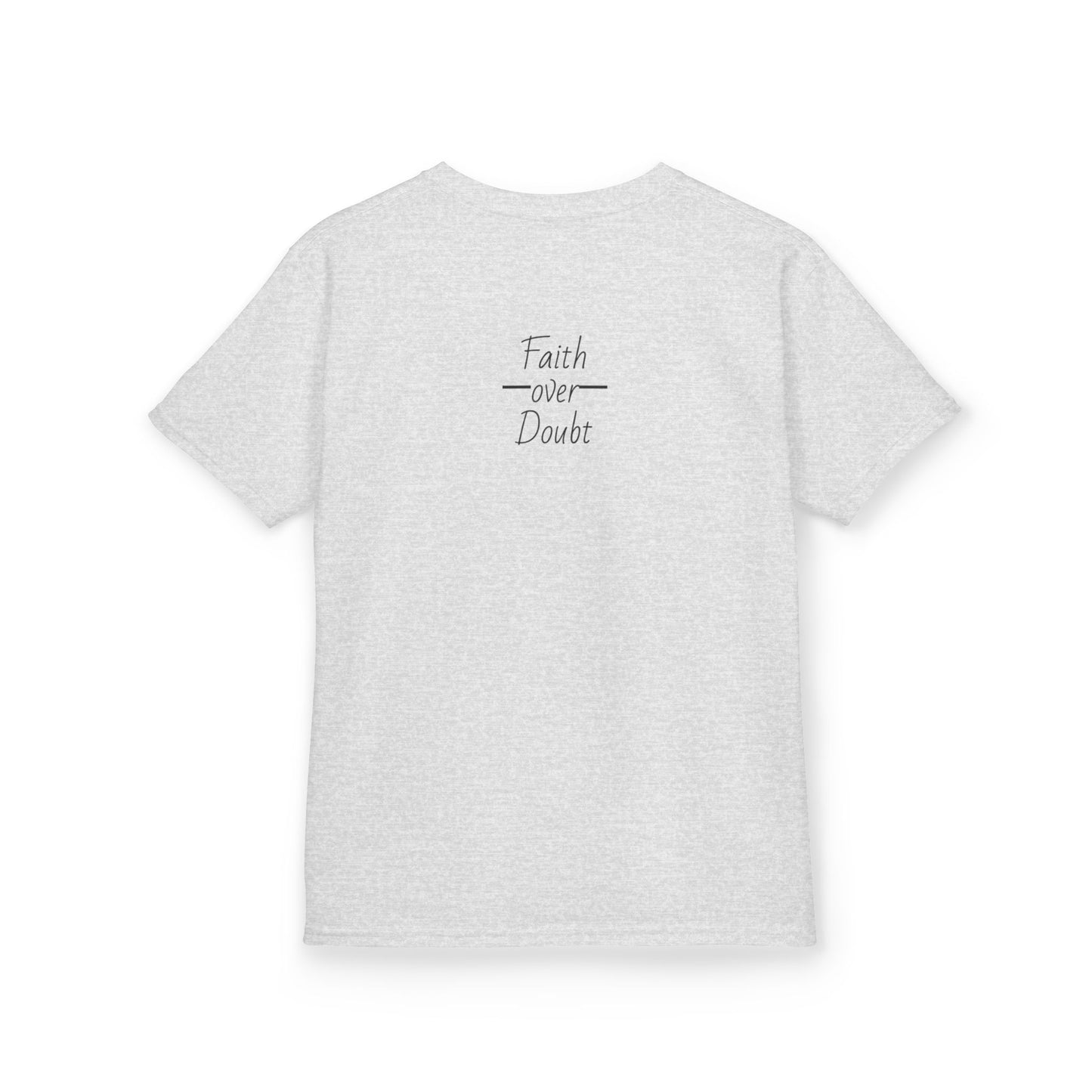 Kids Inspirational Tee - Faith Over Doubt, Motivational T-Shirt for Boys & Girls