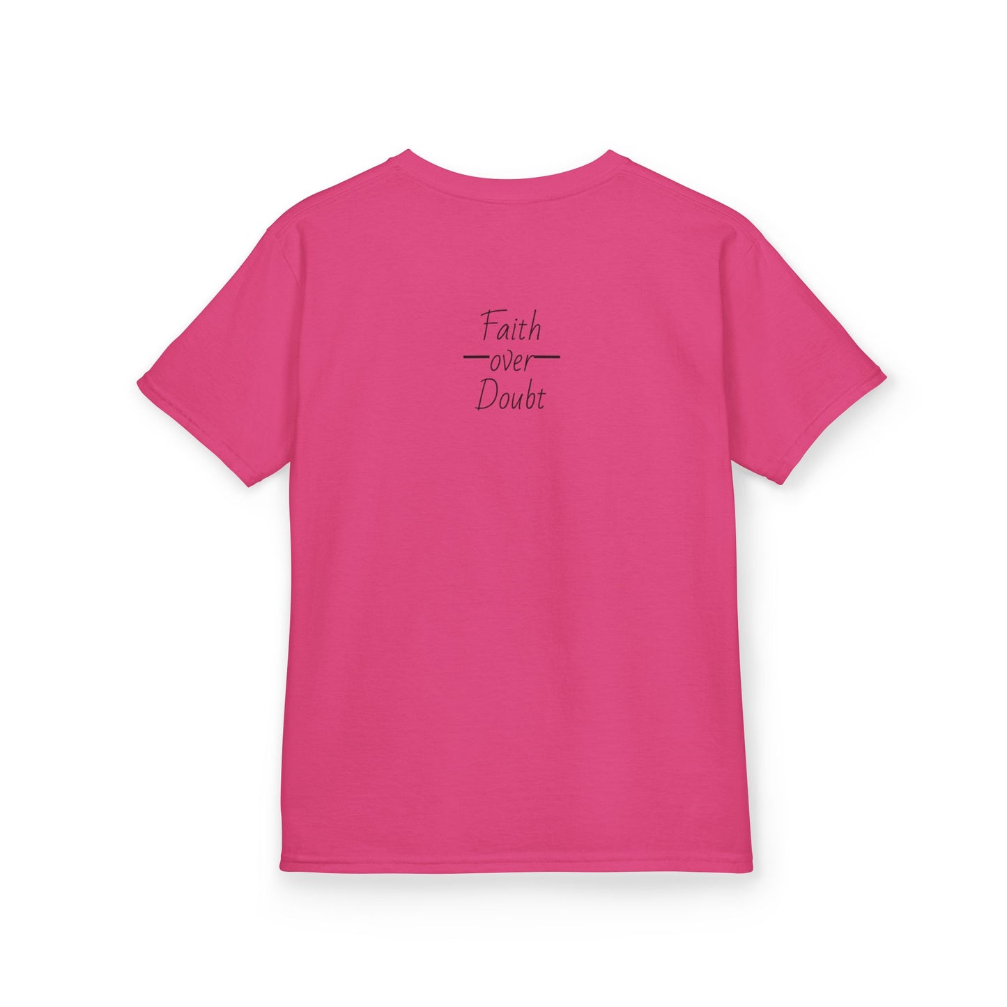 Kids Inspirational Tee - Faith Over Doubt, Motivational T-Shirt for Boys & Girls