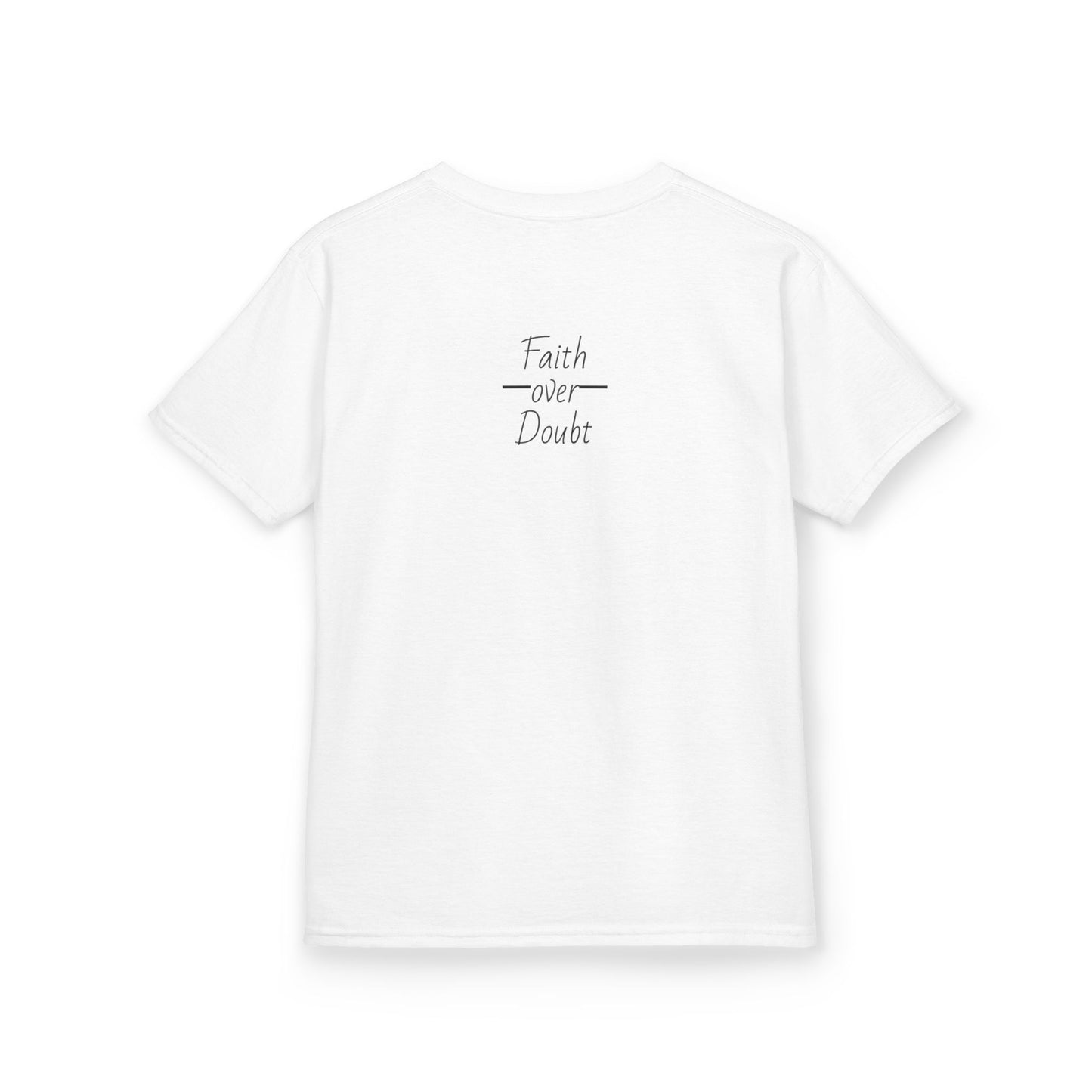 Kids Inspirational Tee - Faith Over Doubt, Motivational T-Shirt for Boys & Girls