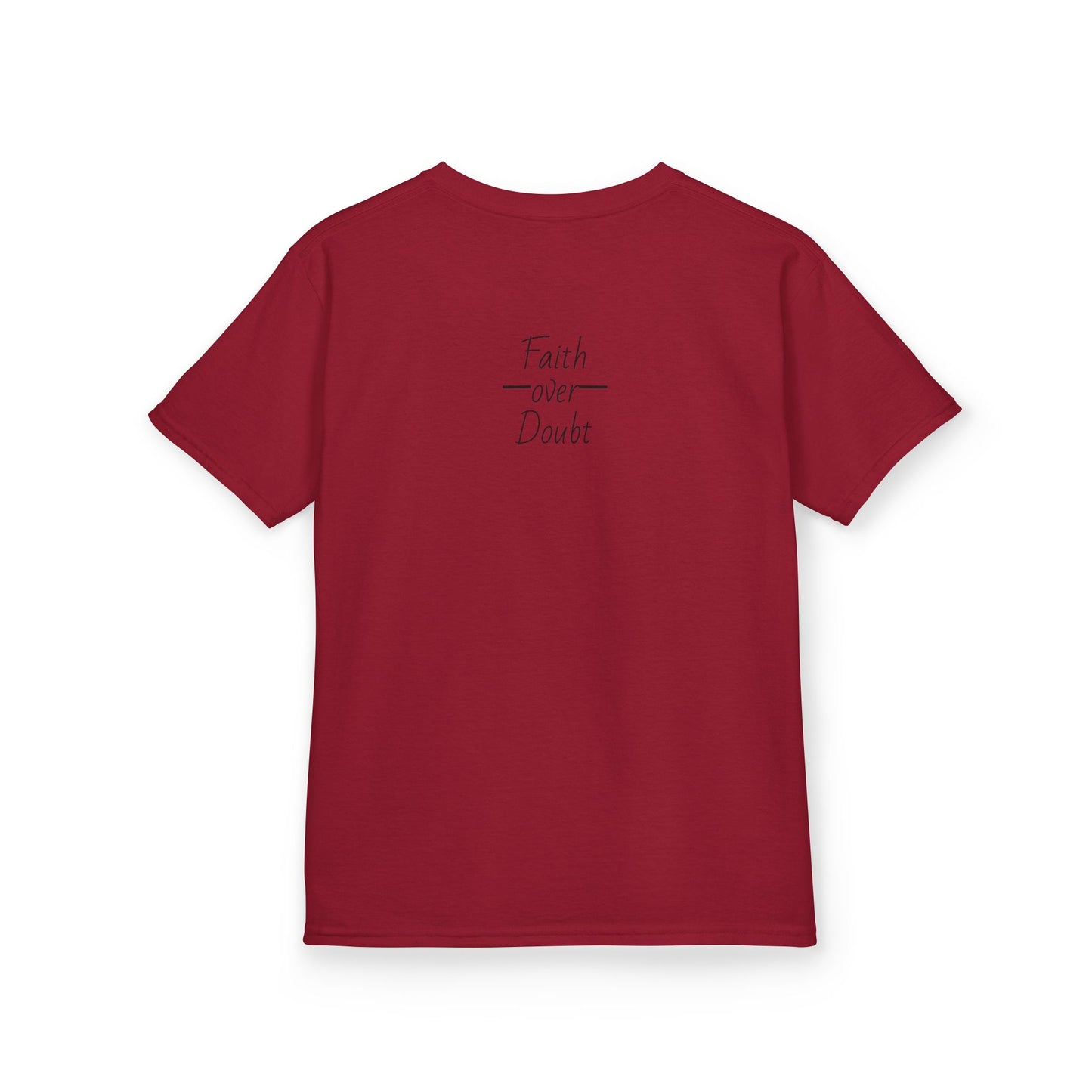 Kids Inspirational Tee - Faith Over Doubt, Motivational T-Shirt for Boys & Girls