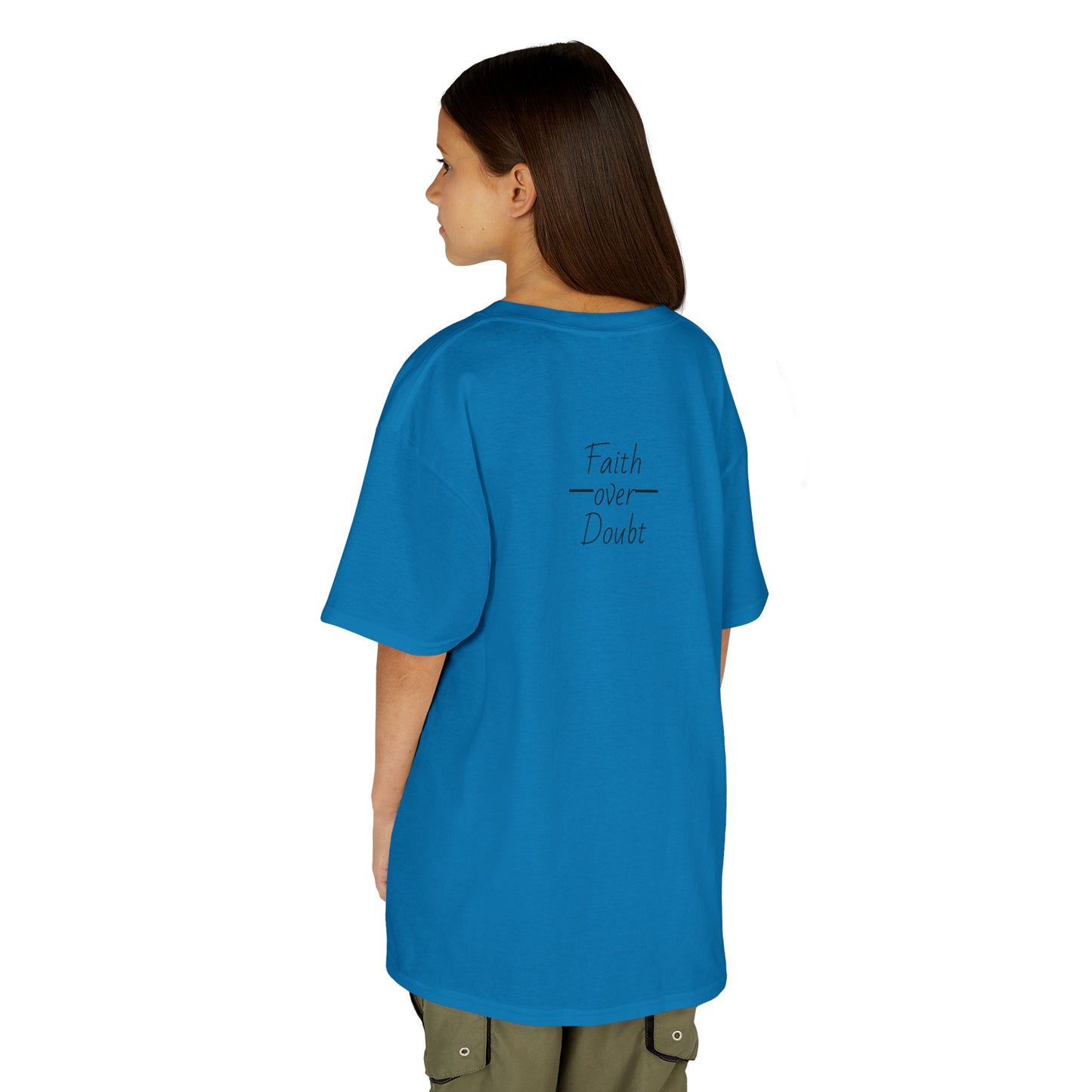 Kids Inspirational Tee - Faith Over Doubt, Motivational T-Shirt for Boys & Girls