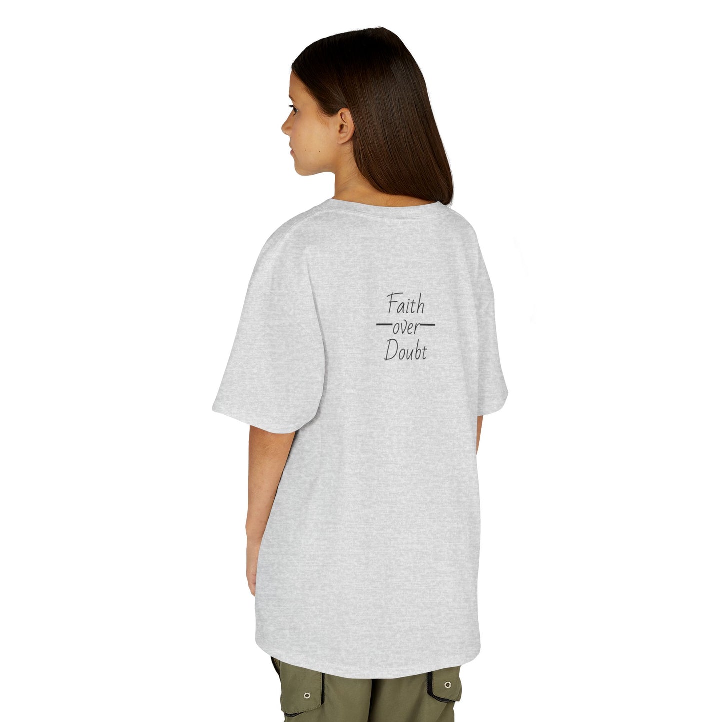 Kids Inspirational Tee - Faith Over Doubt, Motivational T-Shirt for Boys & Girls