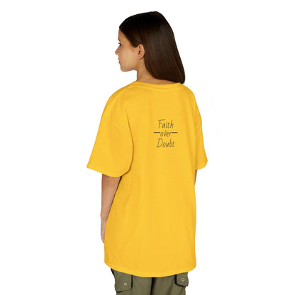 Kids Inspirational Tee - Faith Over Doubt, Motivational T-Shirt for Boys & Girls