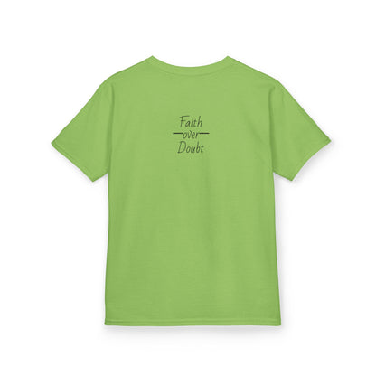 Kids Inspirational Tee - Faith Over Doubt, Motivational T-Shirt for Boys & Girls