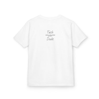 Kids Inspirational Tee - Faith Over Doubt, Motivational T-Shirt for Boys & Girls